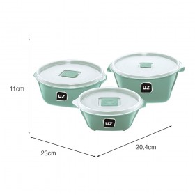 Kit 3 Pote Multiúso Premium Verde Menta