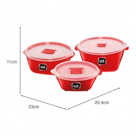 Kit 3 Pote Multiúso Premium Vermelho