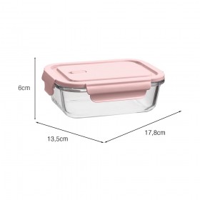 Pote Vidro Borossilicato 680ml Rosa