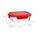 Pote Vidro Borossilicato 680ml Vermelho