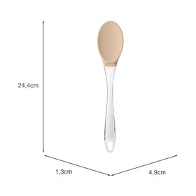 Colher Silicone Cabo Transparente 24cm Capuccino