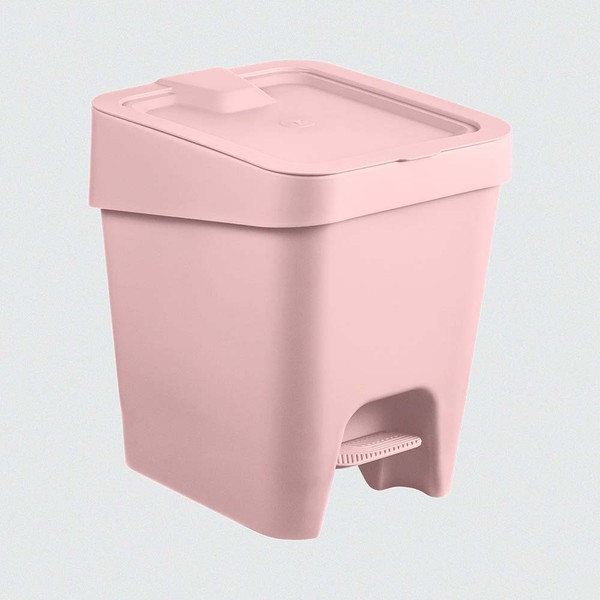 Lixeira Slim com Pedal 8 Litros Rosa Quartz