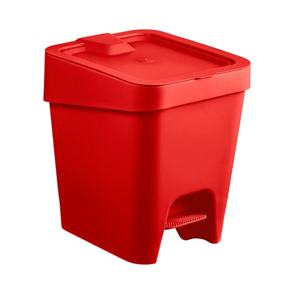 Lixeira Slim com Pedal 8 Litros Vermelho