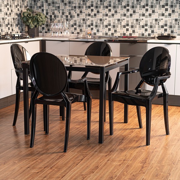 4 Cadeiras Wind Plus Preto Uz Utilidades