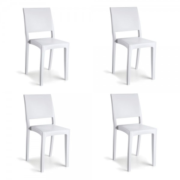 4 Cadeiras Hydra Plus Branco