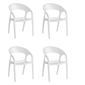 4 Cadeiras Glass Plus Branco Uz Utilidades