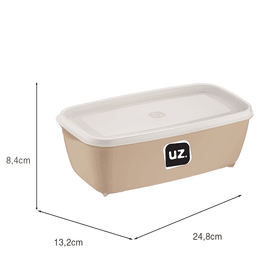 Pote Multiuso Retangular 1,5 Litros Capuccino Uz Utilidades