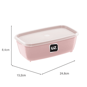 Pote Multiuso Retangular 1,5 Litros Rosa Uz Utilidades