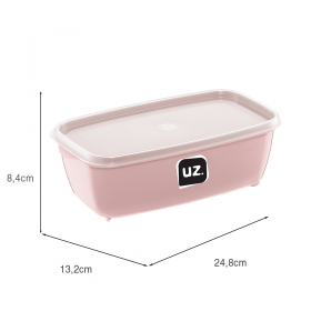 Pote Multiuso Retangular Rosa 1,5litros