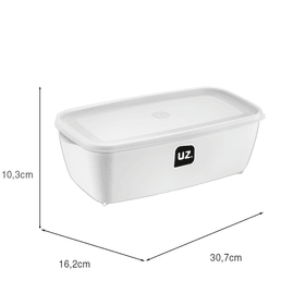Pote Multiuso Retangular 3 Litros Branco Uz Utilidades