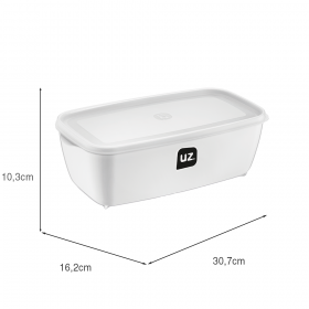Pote Multiuso Retangular Branco 3 Litros