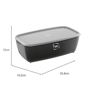 Pote Multiuso Retangular 5 Litros Preto Uz Utilidades