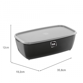 Pote Multiuso Retangular Preto 5 Litros