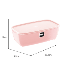 Pote Multiuso Retangular 5 Litros Rosa Uz Utilidades