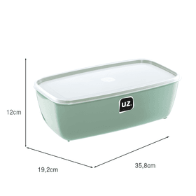 Pote Multiuso Retangular 5litros Verde Menta Uz Utilidades