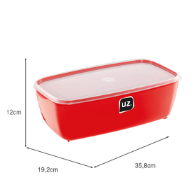 Pote Multiuso Retangular 5 Litros Vermelho Uz Utilidades