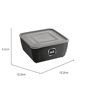 Pote Multiuso Premium Quadrado 500ml Preto Uz Utilidades