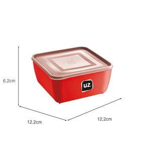Pote Multiuso Premium Quadrado 500ml Vermelho Uz Utilidades