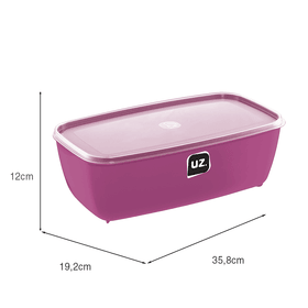 Pote Multiuso Retangular 5 Litros Magenta Uz Utilidades