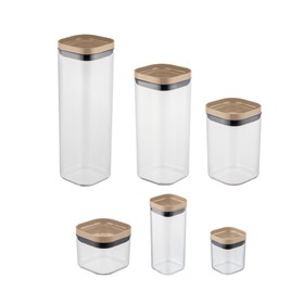 Conjunto 6 Potes Herméticos com Tampa Cappuccino Uz