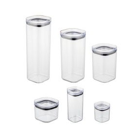 Conjunto 6 Potes Herméticos com Tampa Transparente Uz