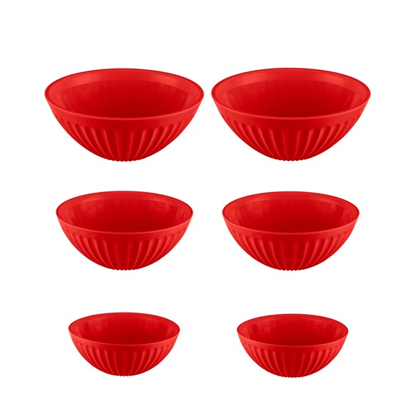 Conjunto 6 Saladeiras Gomadas Vermelho Uz