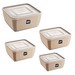 Conjunto 4 Potes Quadrdados Multiuso Cappuccino Uz