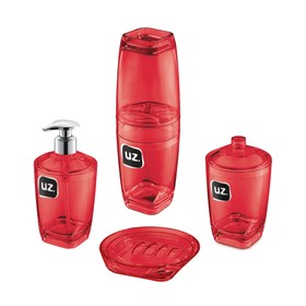 Kit Higiene 4 Peças Vermelho Uz