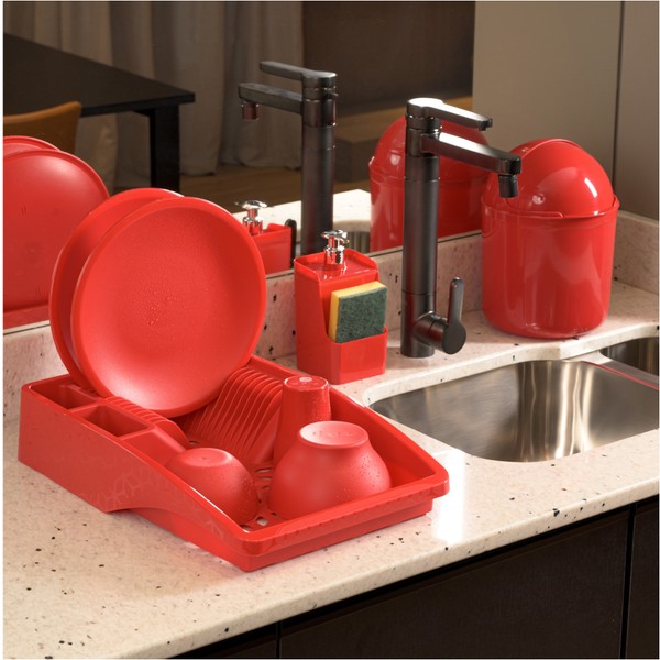 Conjunto 3 Peças para Pia Vermelho Uz