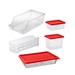 Conjunto 5 Organizadores Geladeira/Despensa Vermelho Uz