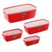 Conjunto 4 Potes Multiuso Vermelho Uz