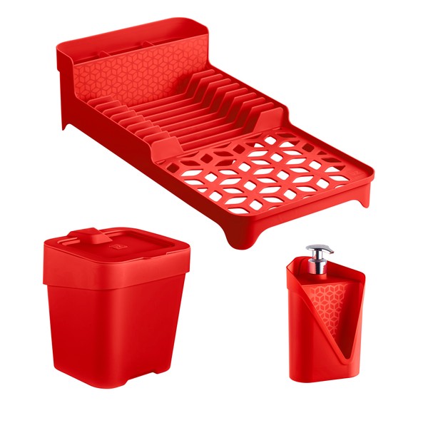 Conjunto 3 Peças para Pia Vermelho Uz