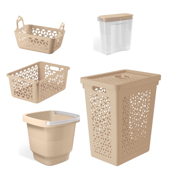 Conjunto 5 Peças para Lavanderia Cappuccino Uz