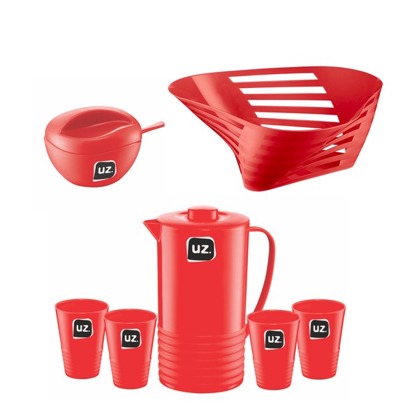 Conjunto 7 Peças Piquenique Vermelho Uz