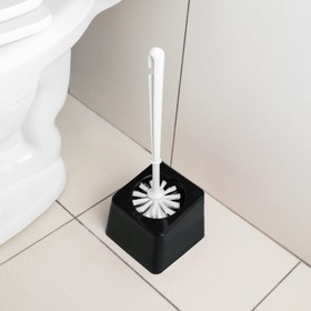 Suporte com Escova Sanitária Slim Preto Uz Utilidades