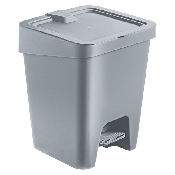 Lixeira Slim 15 Litros com Pedal Cinza Uz Utilidades