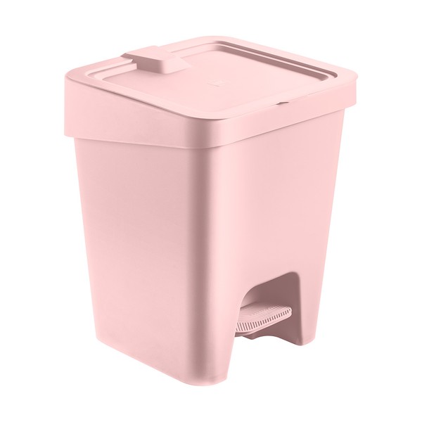 Lixeira Slim 15 Litros com Pedal Rosa Uz Utilidades