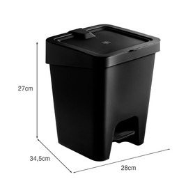 Lixeira Slim 15 Litros com Pedal Preto Uz Utilidades