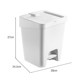 Lixeira Slim 15 Litros com Pedal Branco Uz Utilidades