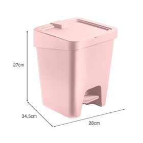 Lixeira Slim 15 Litros com Pedal Rosa Uz Utilidades