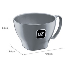 Cumbuca Premium 500ml com Alça Cinza Uz Utilidades