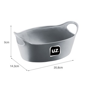 Cesto Plus P 20,8cm X 14,3cm Cinza Uz Utilidades