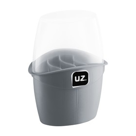 Porta Talheres Plus com Tampa Cinza Uz Utilidades