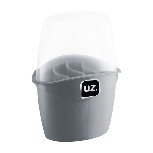 Porta Talheres Plus com Tampa Cinza Uz Utilidades