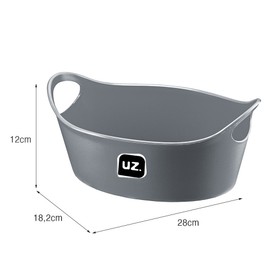 Cesto Plus M 28cm X 18,2cm Cinza Uz Utilidades