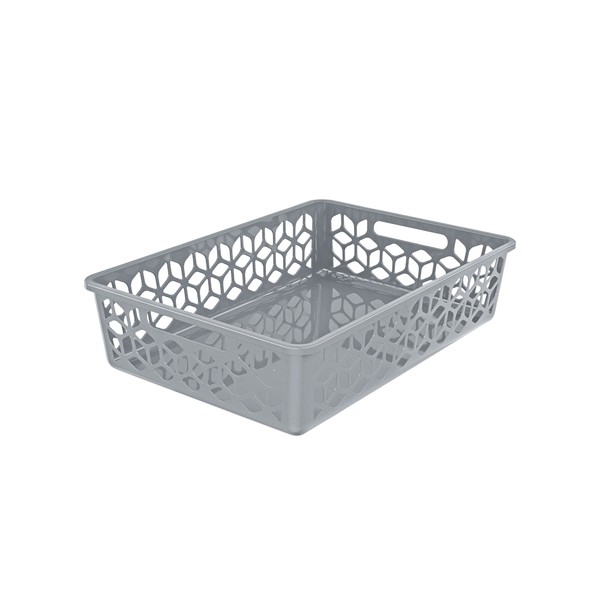 Cesto Organizador Raso 9 Litros Cinza