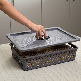 Cesto Organizador Raso 9 Litros Cinza Uz Utilidades