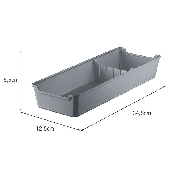 Organizador de Gaveta para Facas 12,5x34 Cinza