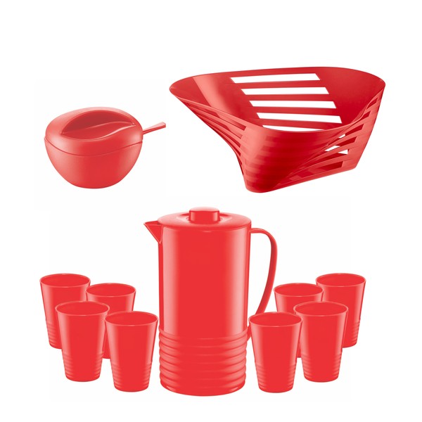Conjunto 11 Peças Piquenique Vermelho Uz
