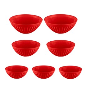 Conjunto 7 Saladeiras Gomadas Vermelho Uz